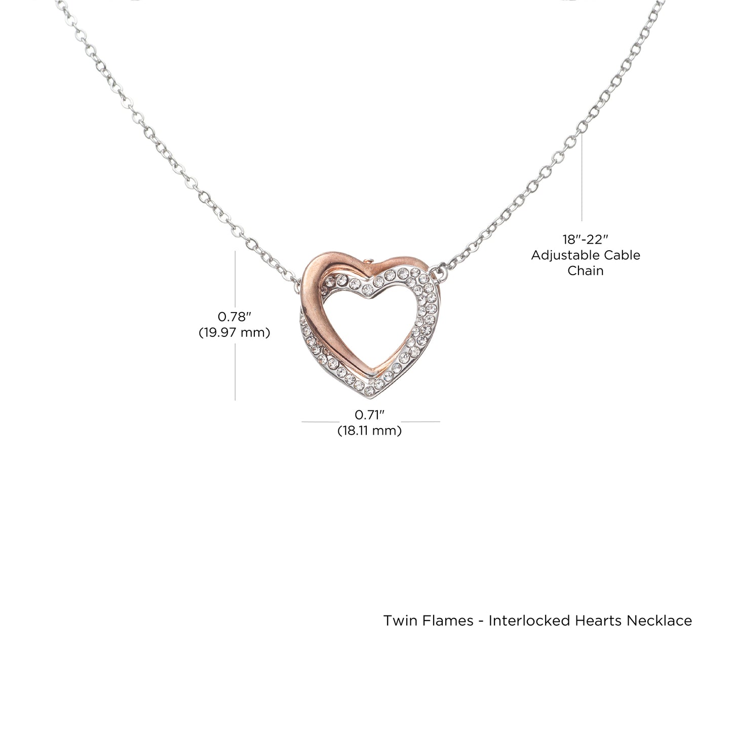 To My Daughter, Twin Flames - Interlocking Hearts Necklace