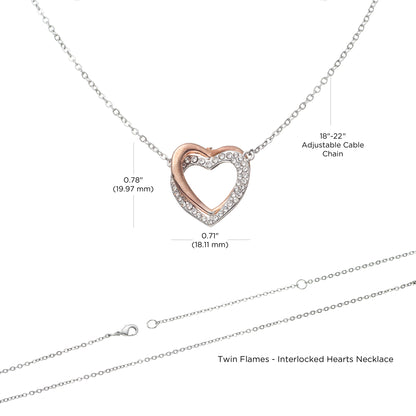 To My Daughter, Twin Flames - Interlocking Hearts Necklace