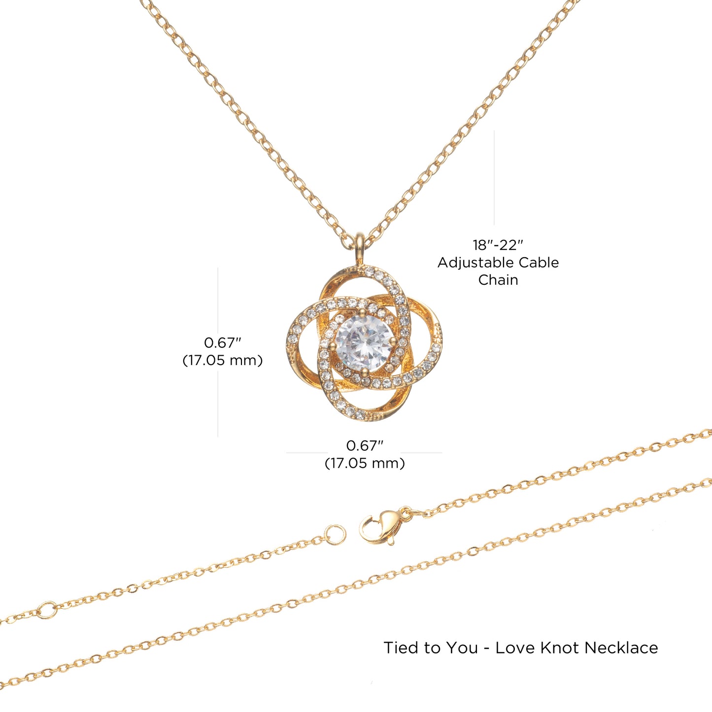 To My Wifely Tied to You - Love Knot Necklace