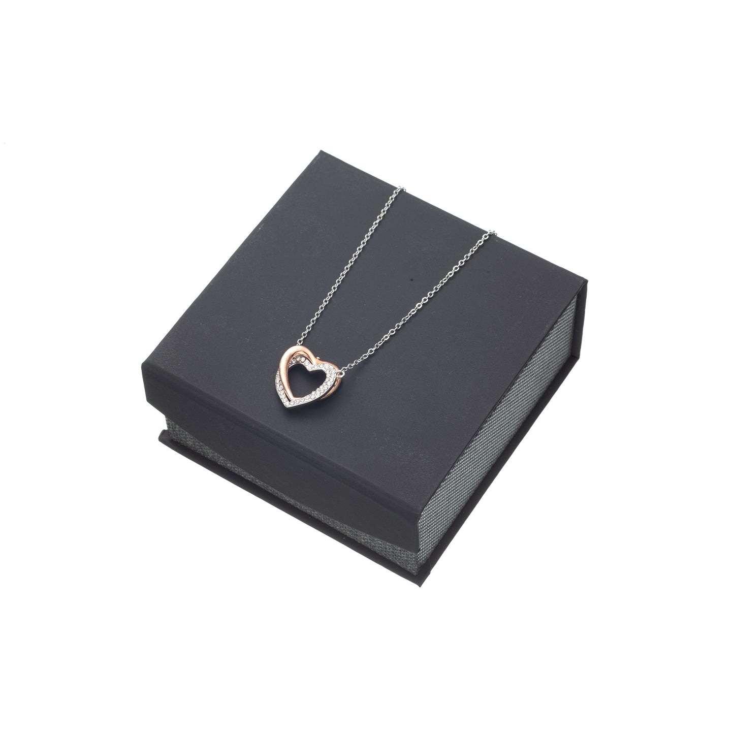 To My Daughter, Twin Flames - Interlocking Hearts Necklace